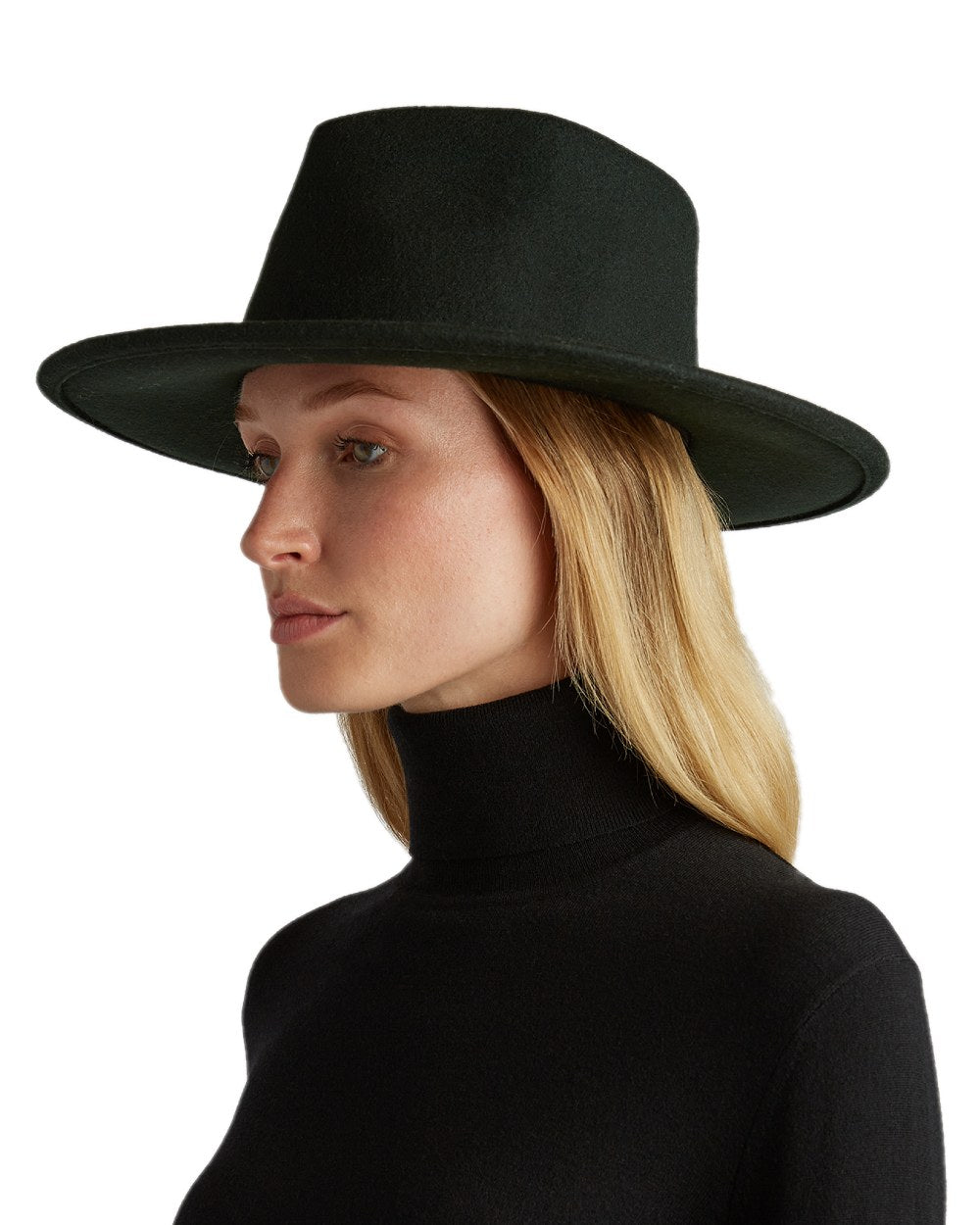 Dark Green Coloured Tilley New Jasper Hat on white background