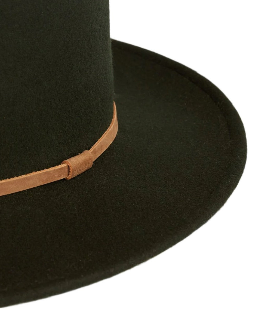Dark Green coloured Tilley New Jasper Hat on white background