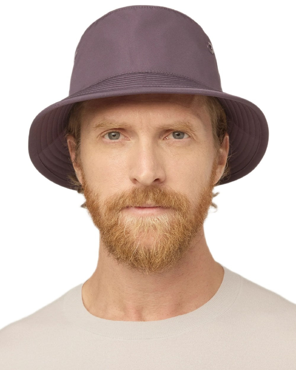 Aubergine Coloured Tilley T1 Performance Bucket Hat on white background
