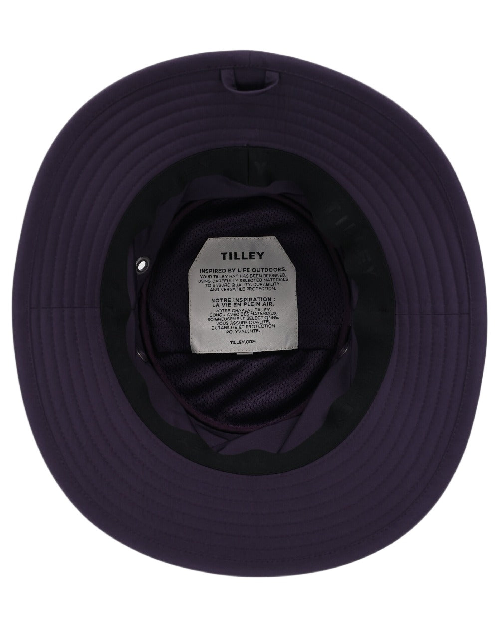 Aubergine Coloured Tilley T1 Performance Bucket Hat on white background