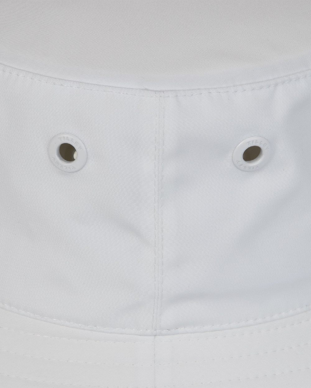 White Coloured Tilley T1 Performance Bucket Hat on white background