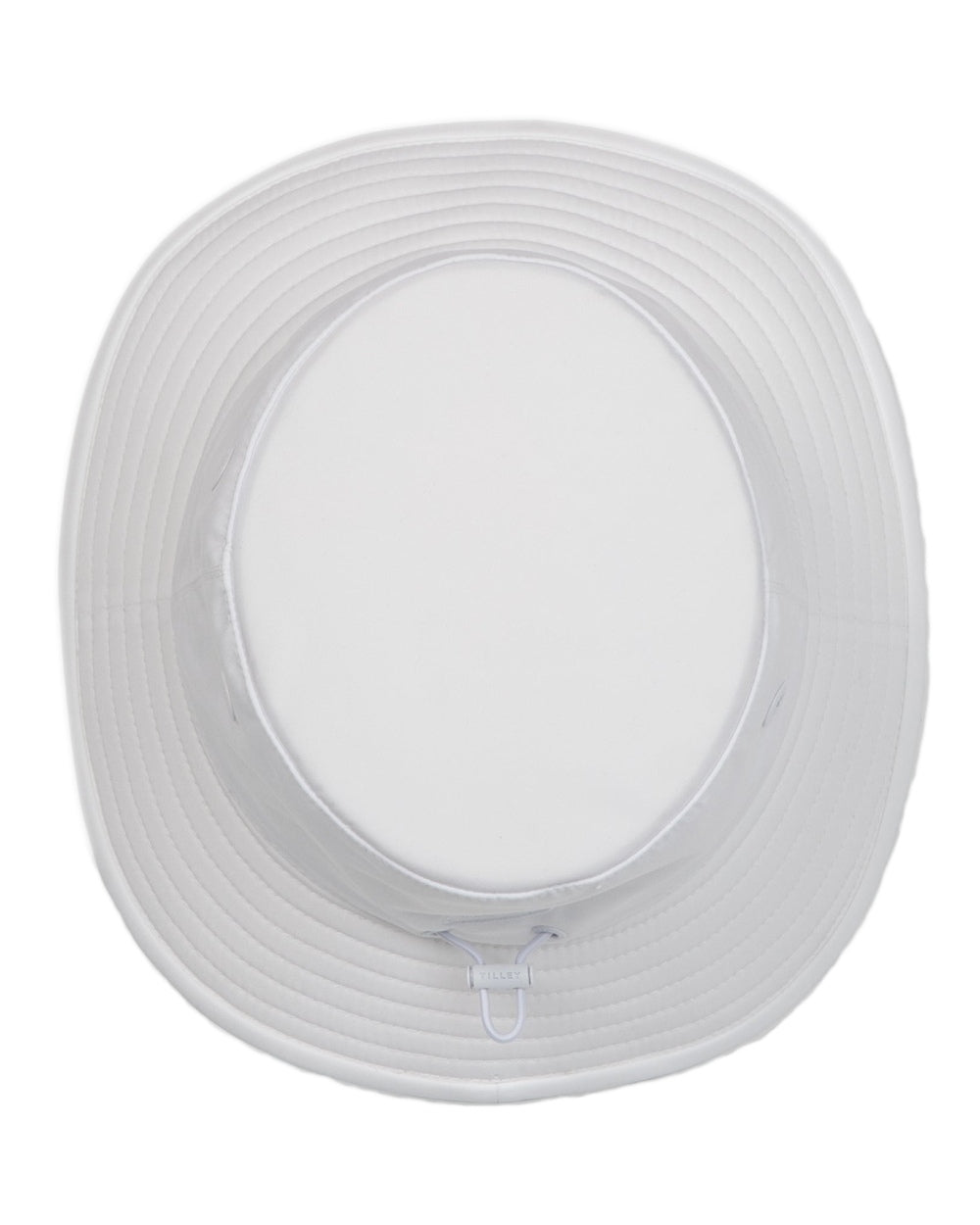 White Coloured Tilley T1 Performance Bucket Hat on white background