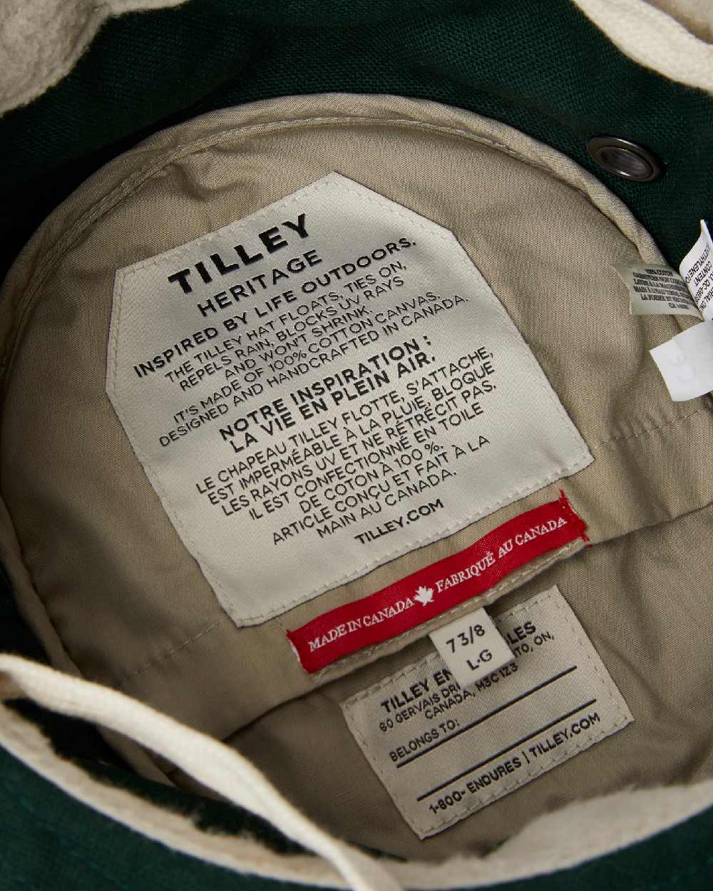 Evergreen coloured Tilley T3 Wanderer Hat on White background