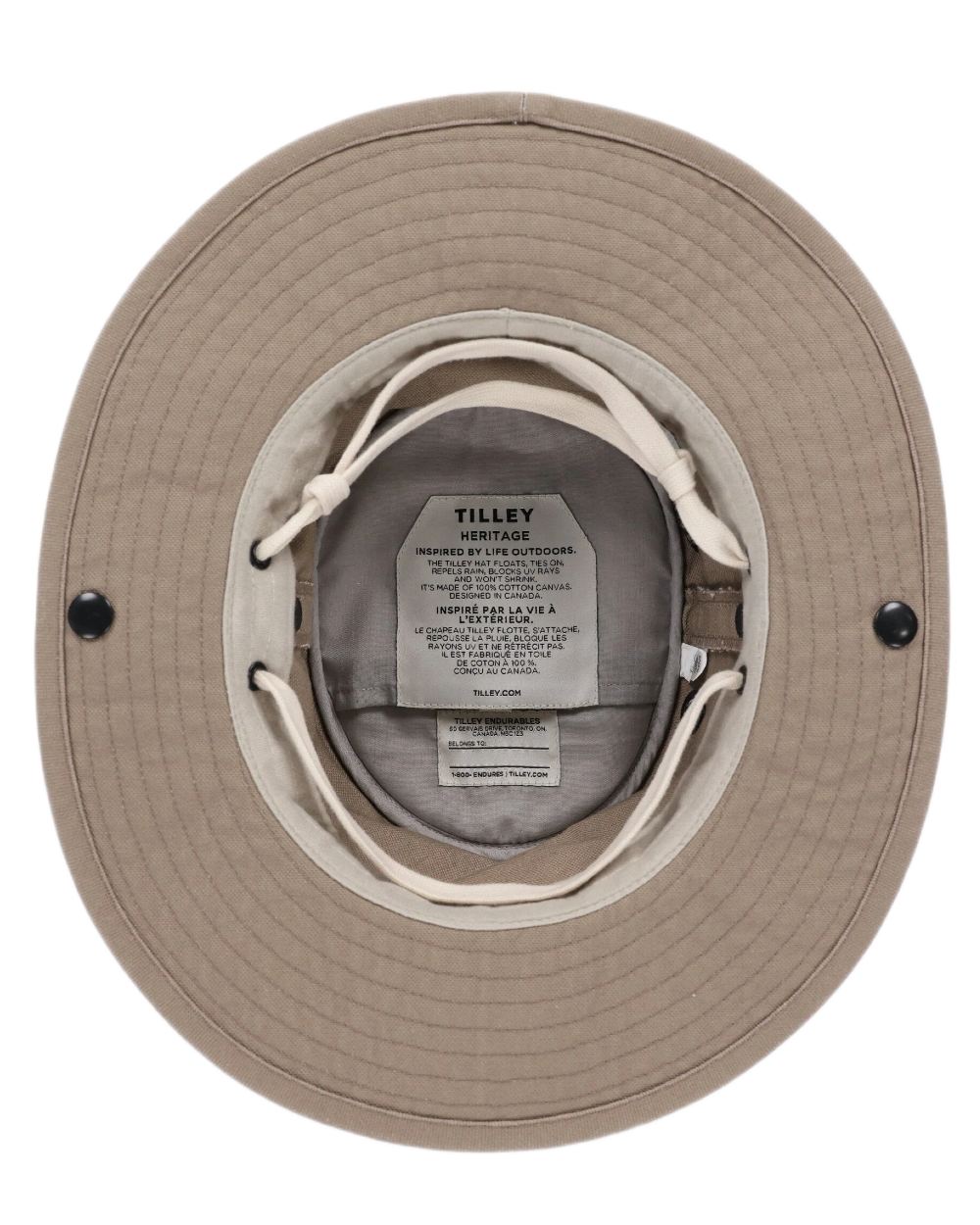 Greige coloured Tilley T3 Wanderer Hat on White background