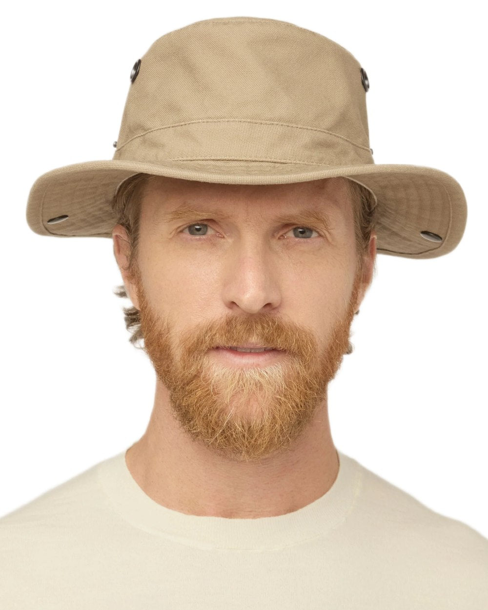 Greige coloured Tilley T3 Wanderer Hat on White background
