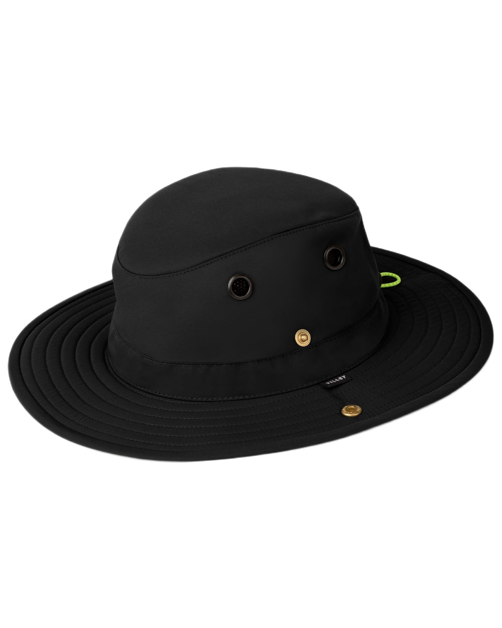 Black coloured Tilley TWS1 All Weather Hat on white background