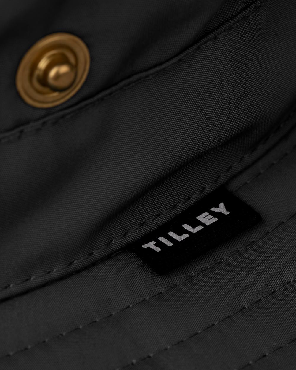 Black coloured Tilley TWS1 All Weather Hat on white background