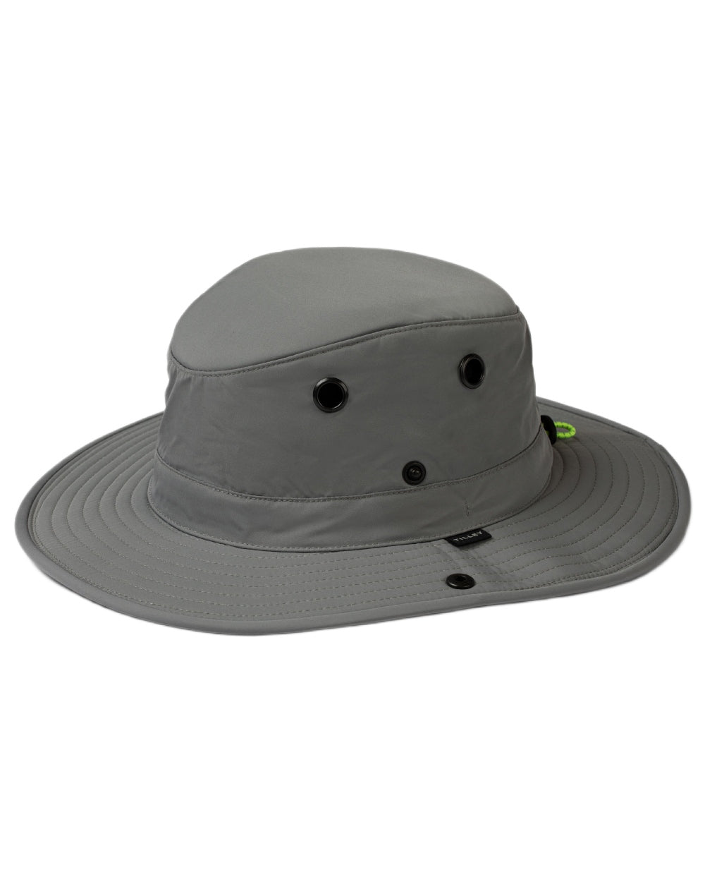Grey Green coloured Tilley TWS1 All Weather Hat on white background