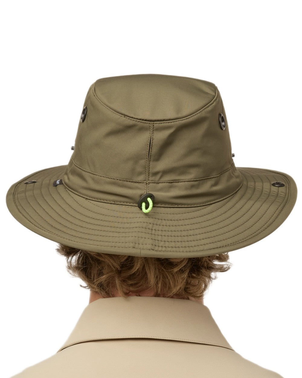 Olive Green coloured Tilley TWS1 All Weather Hat on white background