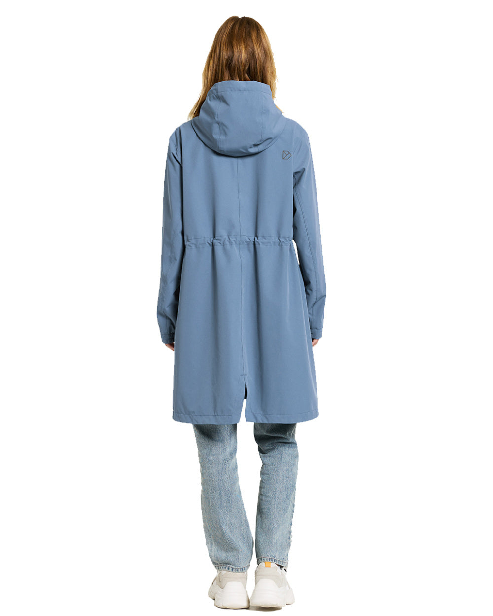 True Blue Coloured Didriksons Marta Womens Parka 3 On A White Background