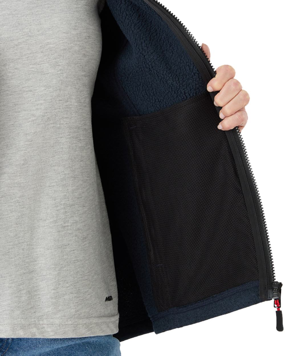 True Navy Marl Coloured Musto Womens Knitted Fleece On A White Background