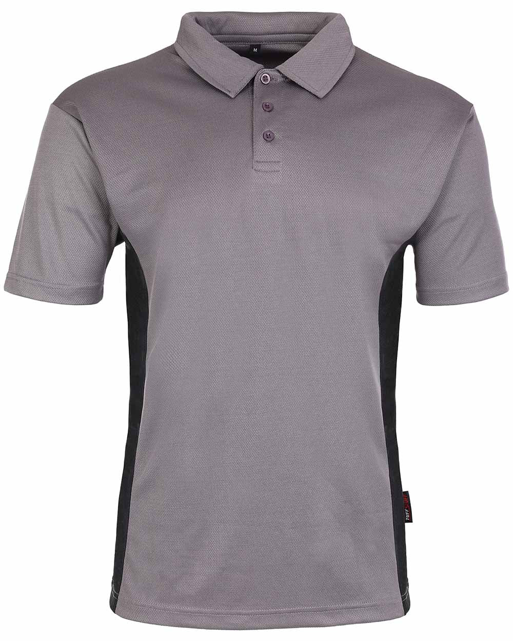 Grey Coloured TuffStuff Elite Polo Shirt On A White Background