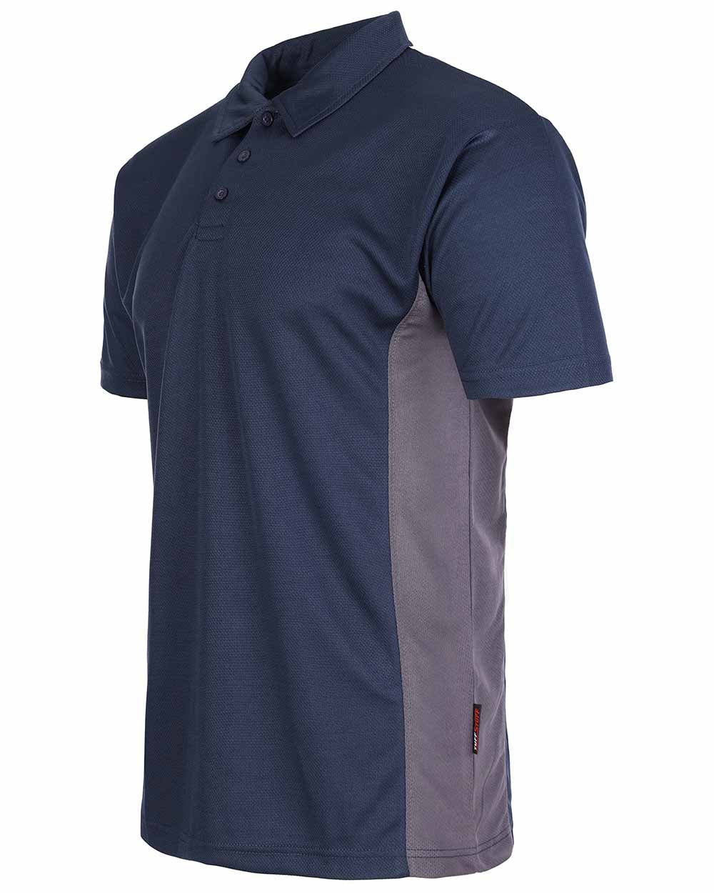 Navy Blue Coloured TuffStuff Elite Polo Shirt On A White Background