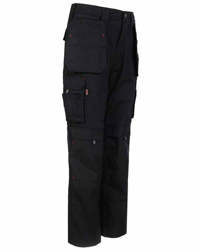 Side view of tool pockets TuffStuff Extreme Work Trousers in Black 