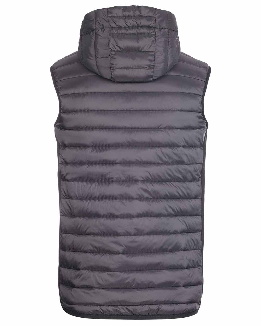 Back showing quilted hood TuffStuff Howden Hooded Bodywarmer in Black