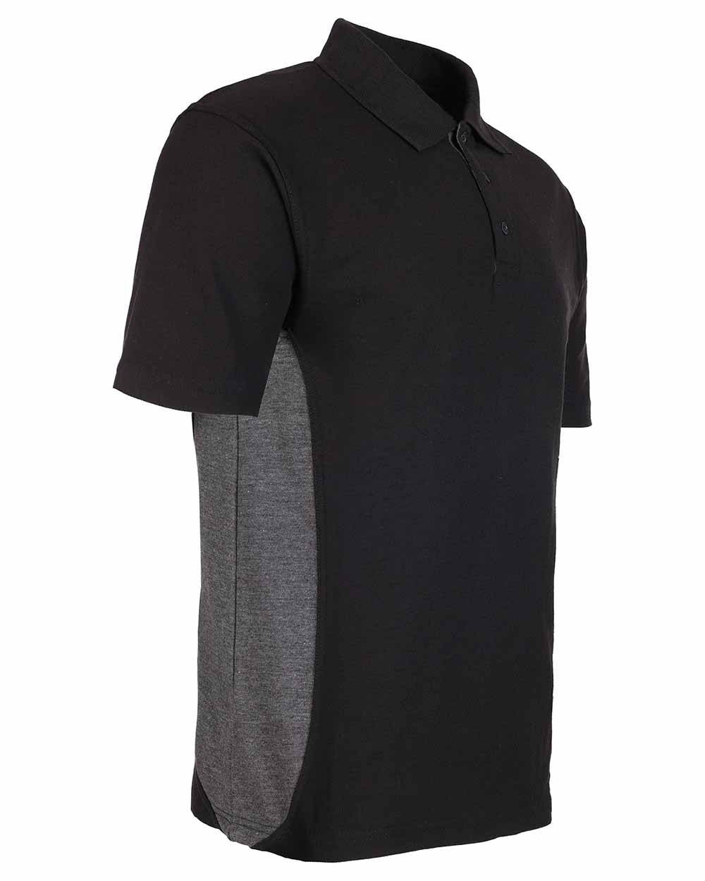 Black Coloured TuffStuff Pro Work Polo Shirt On A White Background