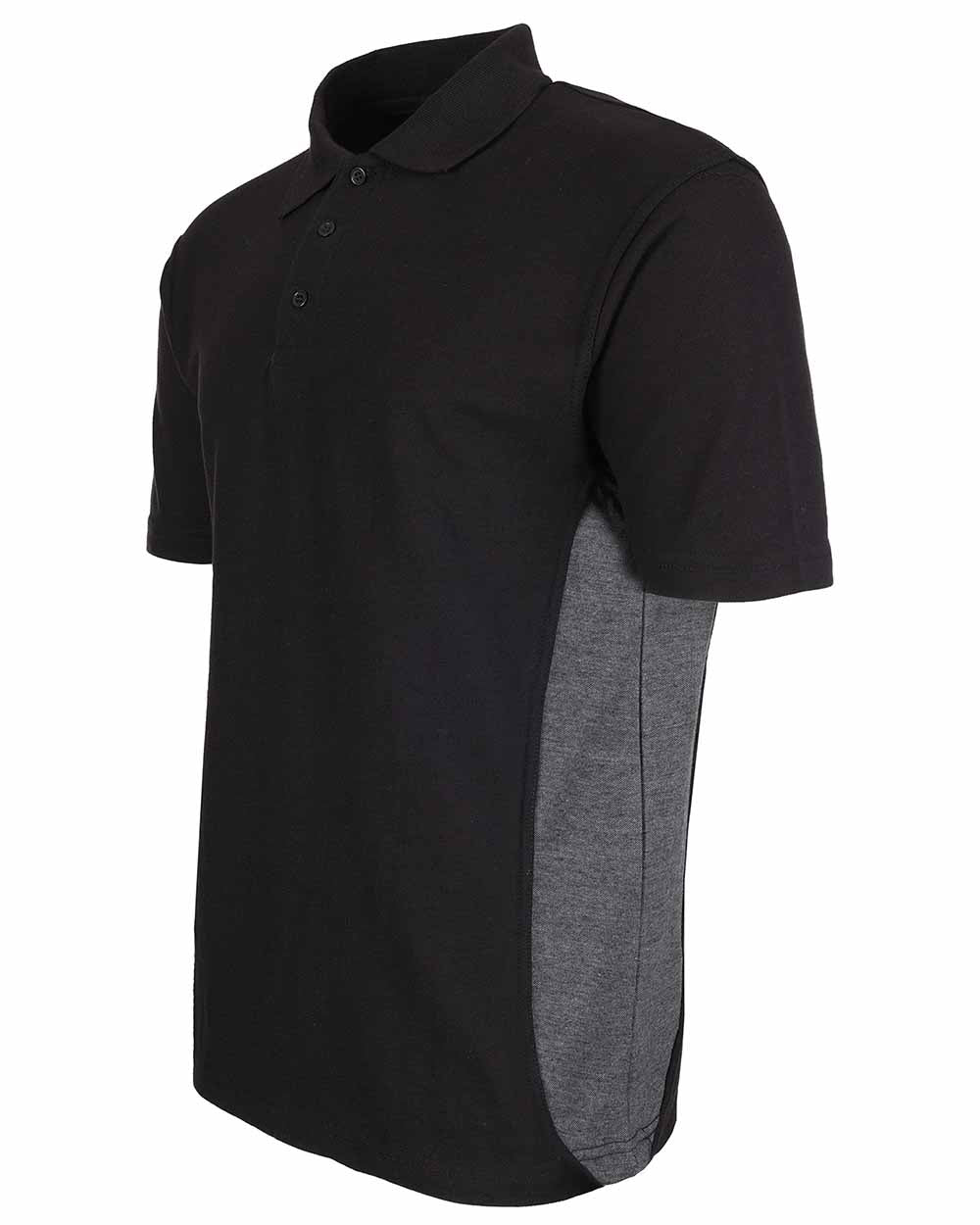 Black Coloured TuffStuff Pro Work Polo Shirt On A White Background