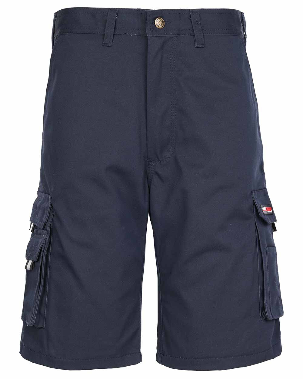 Navy Blue Coloured TuffStuff Pro Work Shorts On A White Background