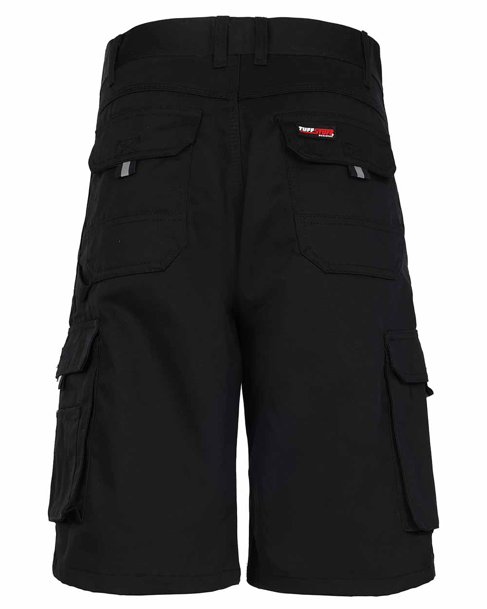 Black Coloured TuffStuff Pro Work Shorts On A White Background