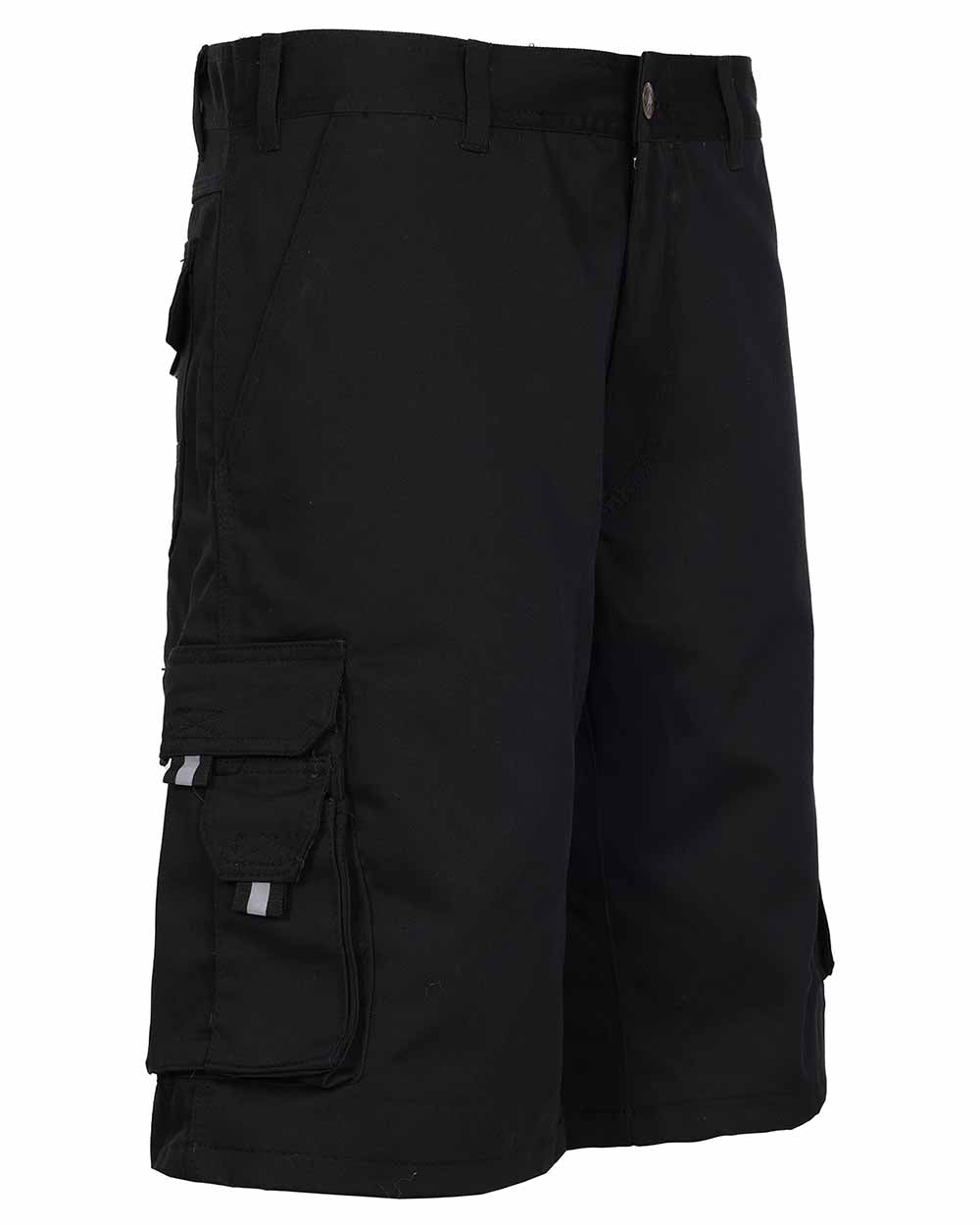 Black Coloured TuffStuff Pro Work Shorts On A White Background