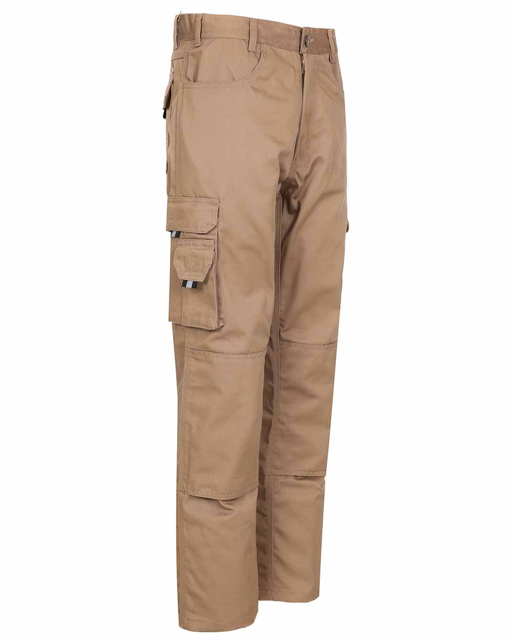 Side view with cargo pockets TuffStuff Pro Work Trousers in Stone 