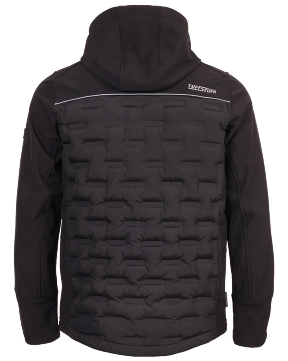 Black Coloured Tuffstuff Mens Stratford Softshell Jacket on white background