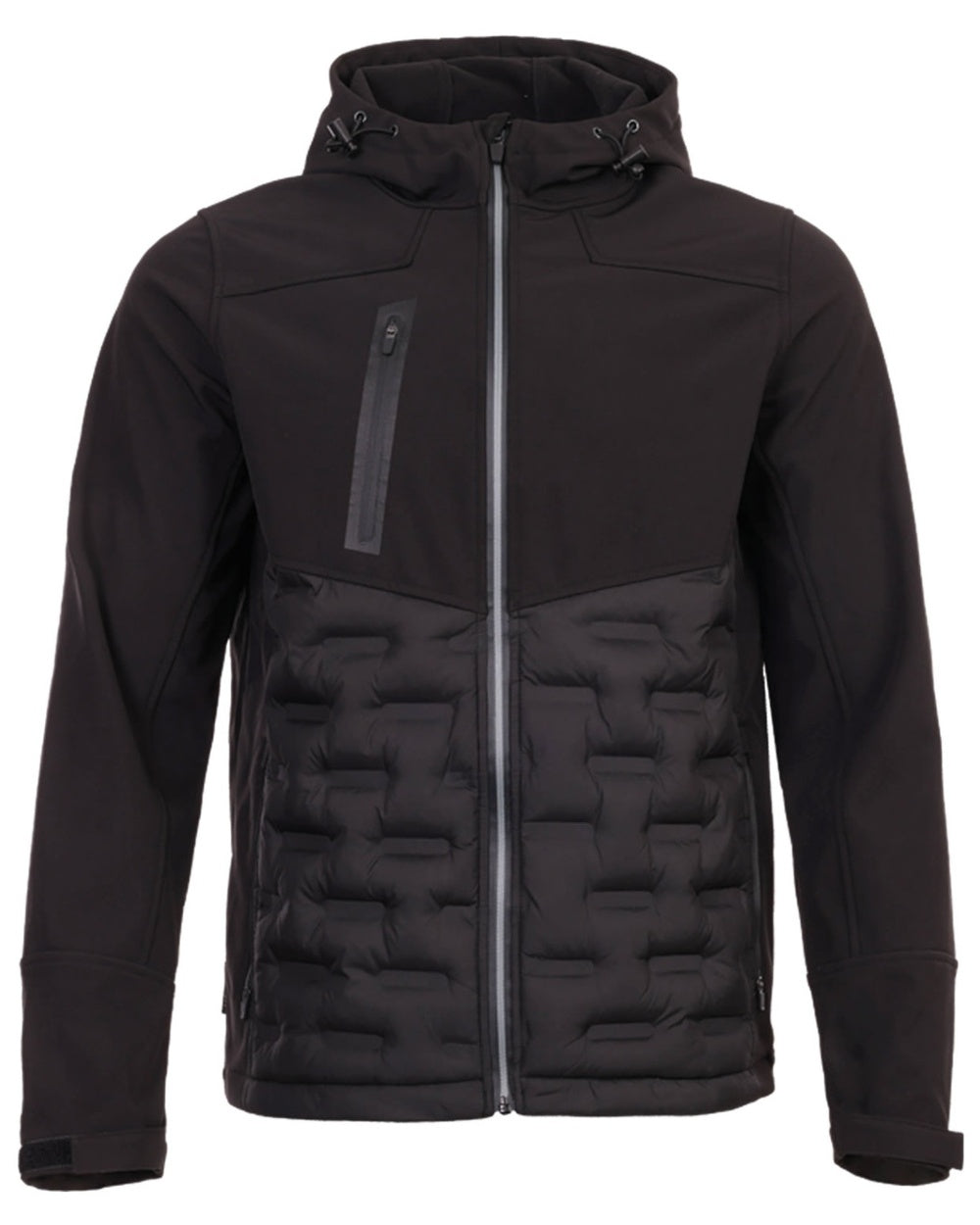 Black Coloured Tuffstuff Mens Stratford Softshell Jacket on white background