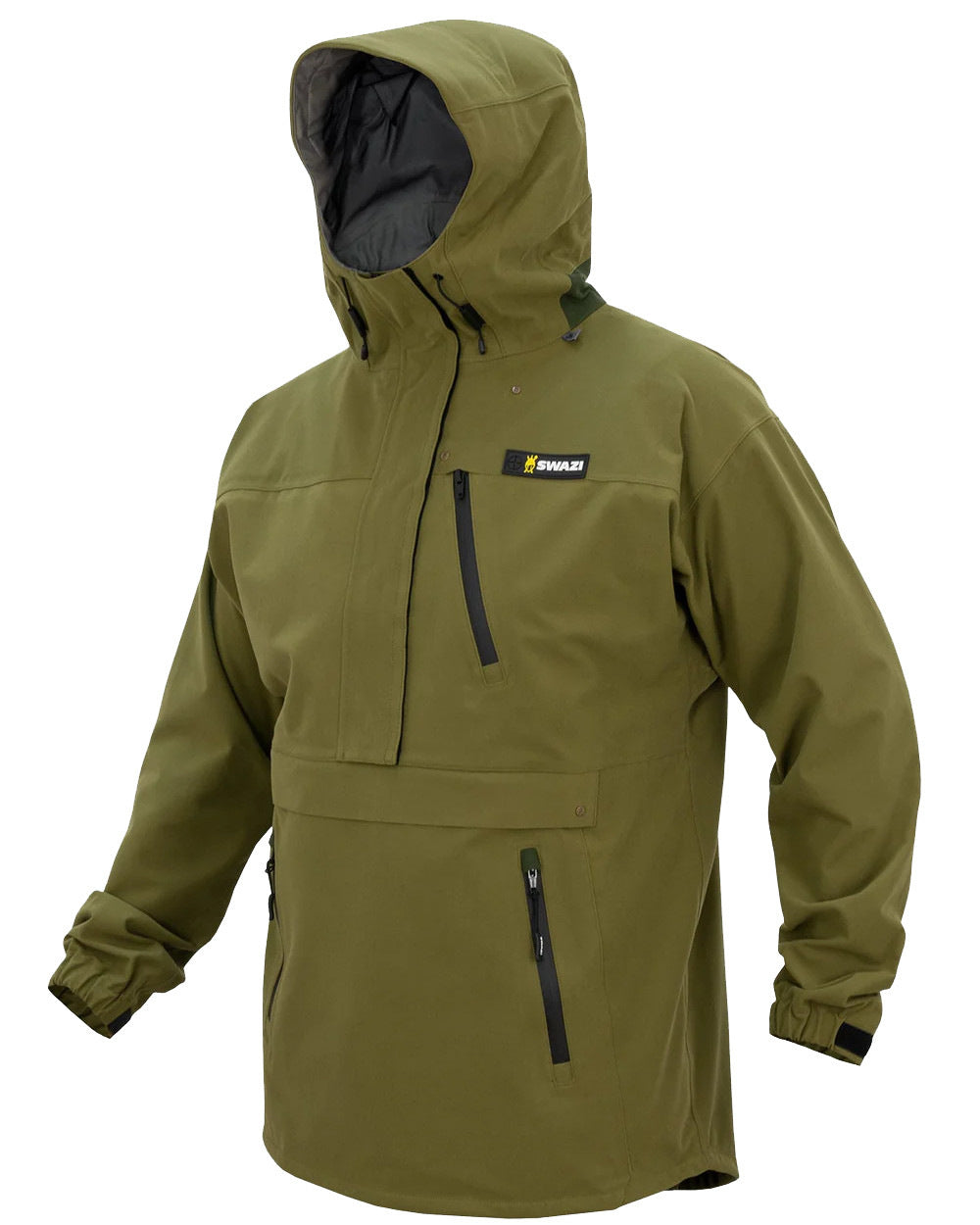 Tussock Green Coloured Swazi Kagoule Jacket On A White Background