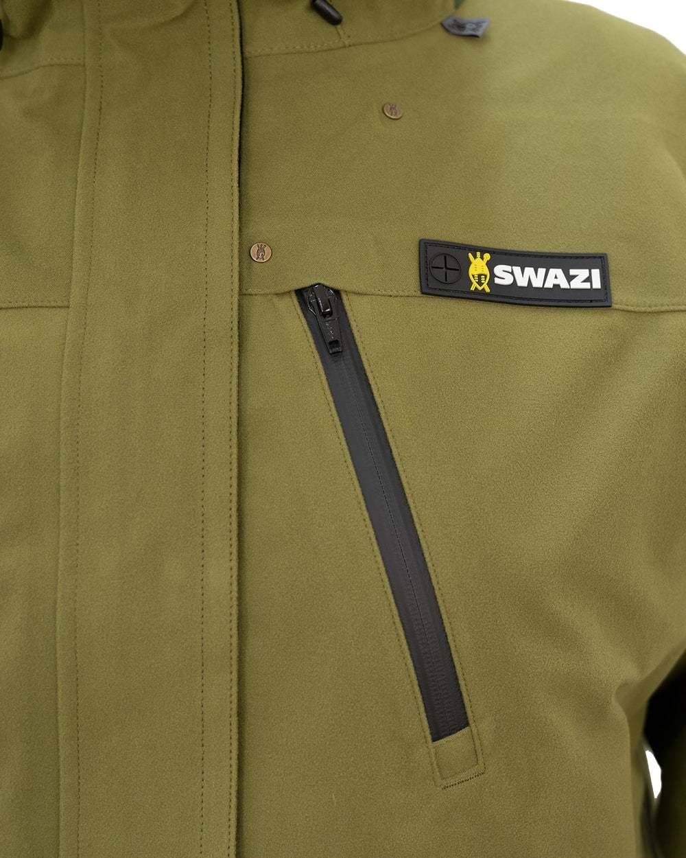 Tussock Green Coloured Swazi Kagoule Jacket On A White Background