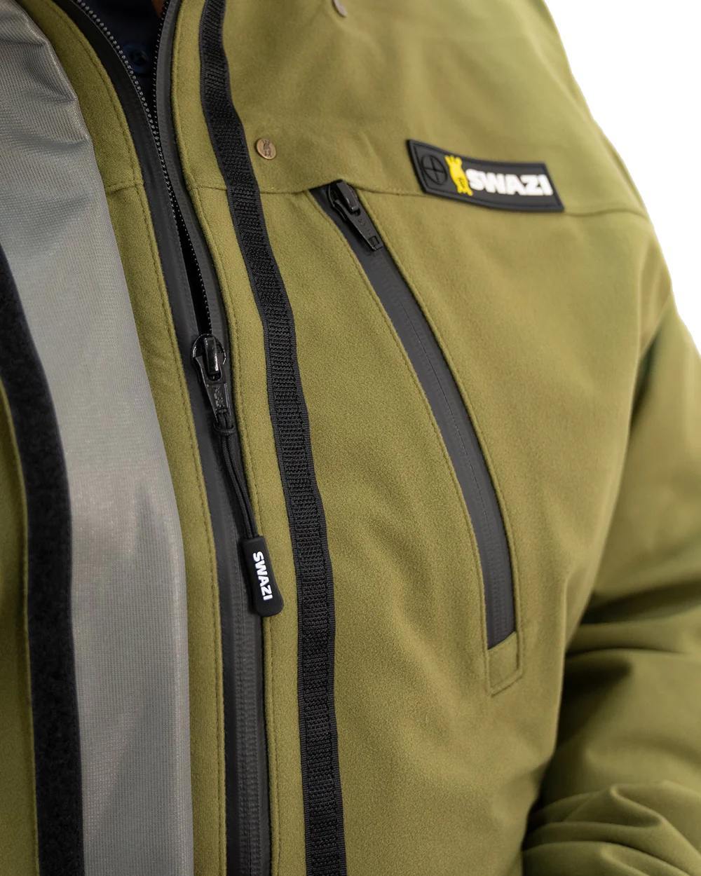 Tussock Green Coloured Swazi Kagoule Jacket On A White Background