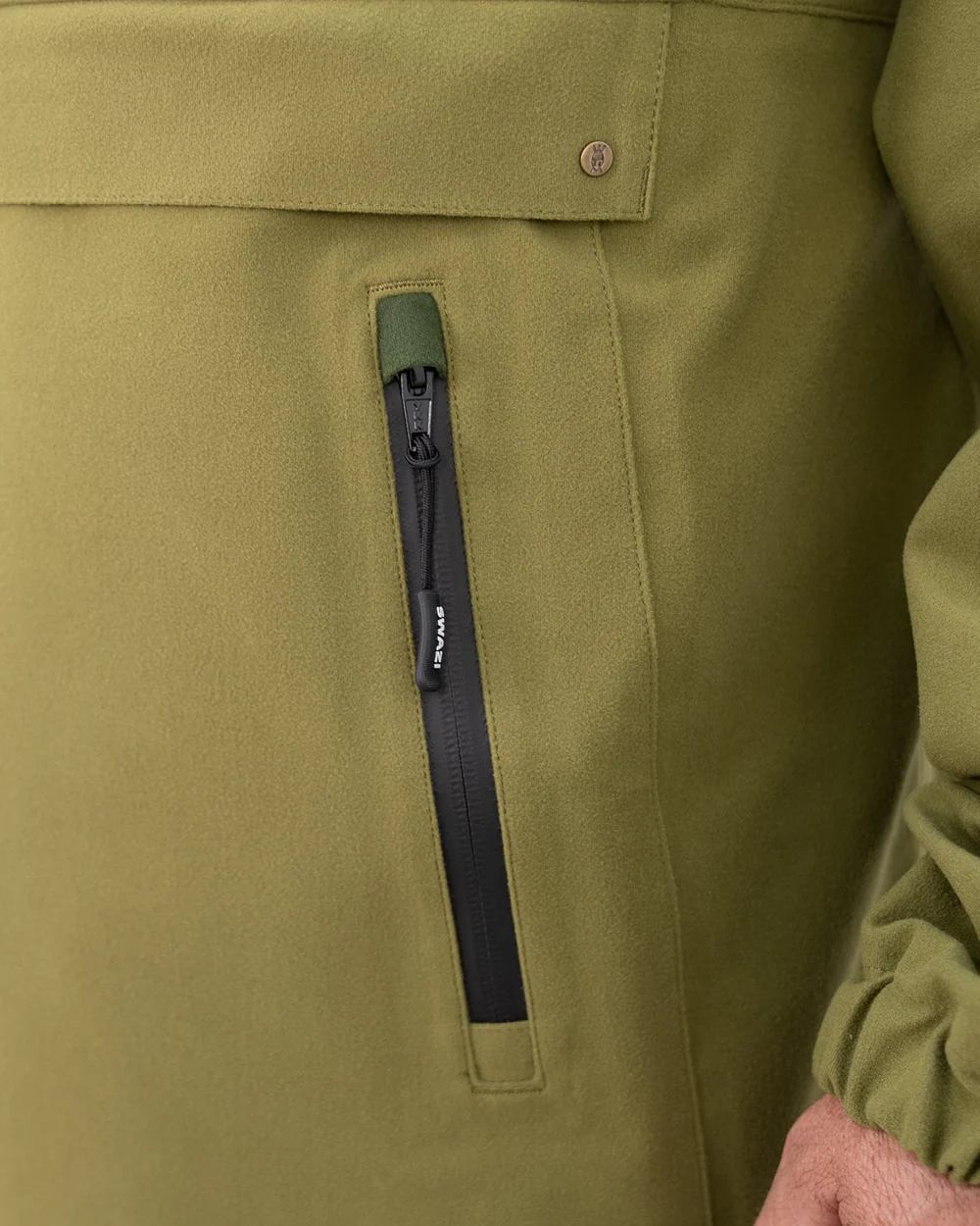 Tussock Green Coloured Swazi Kagoule Jacket On A White Background