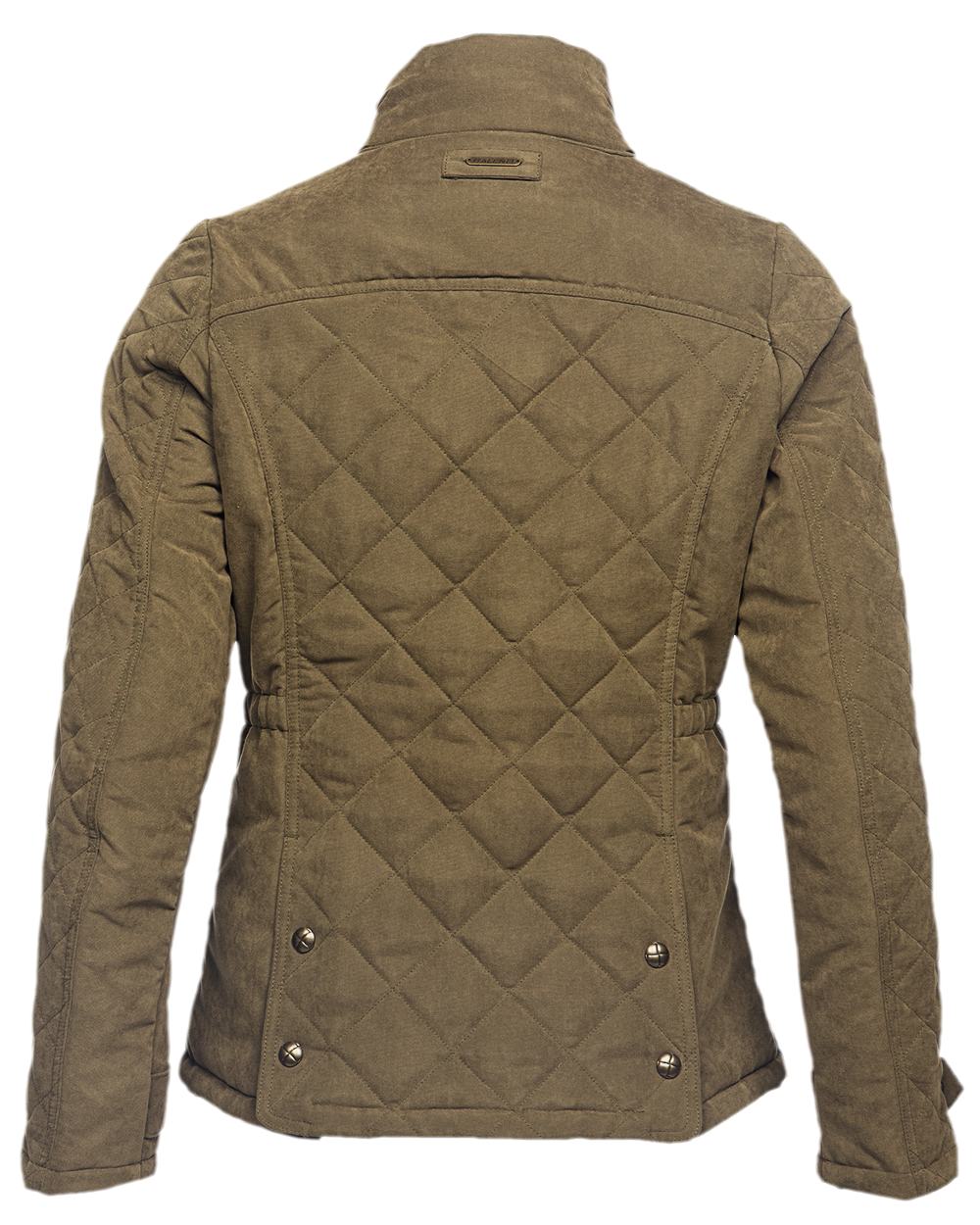 Light Khaki Coloured Baleno Halifax Ladies Quilted Jacket on white background