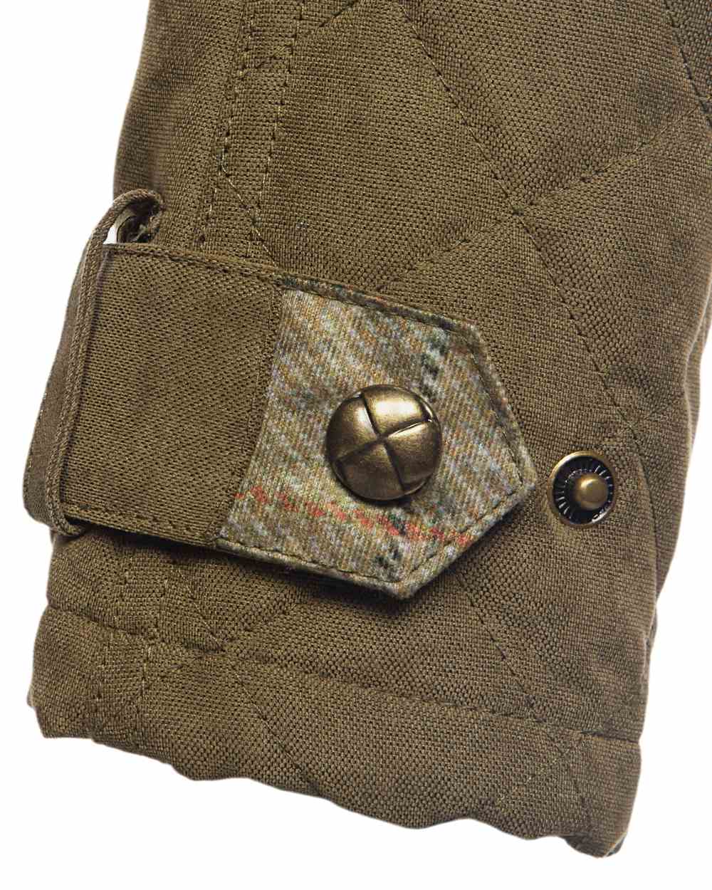 Light Khaki Coloured Baleno Halifax Ladies Quilted Jacket on white background