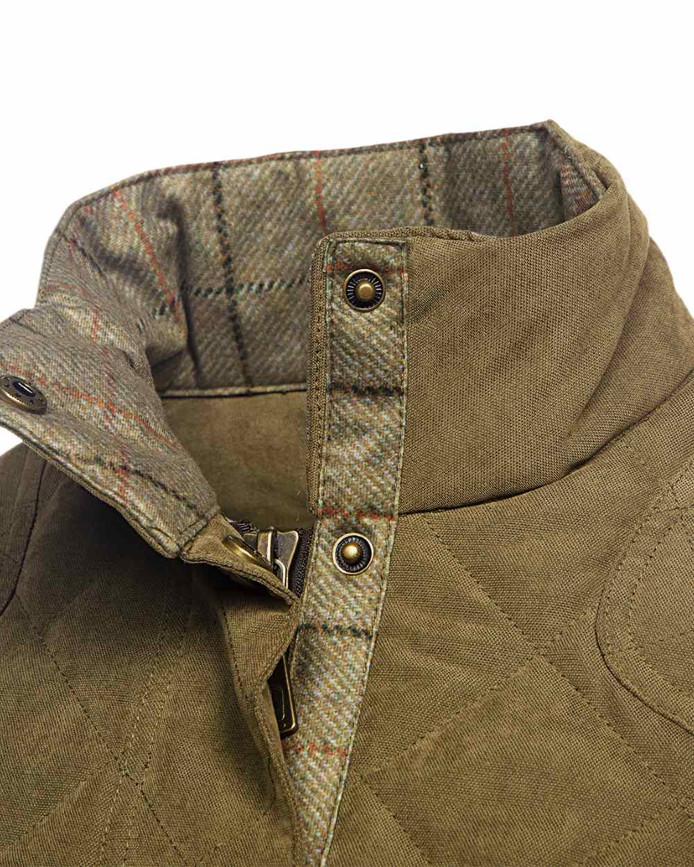 Light Khaki Coloured Baleno Halifax Ladies Quilted Jacket on white background