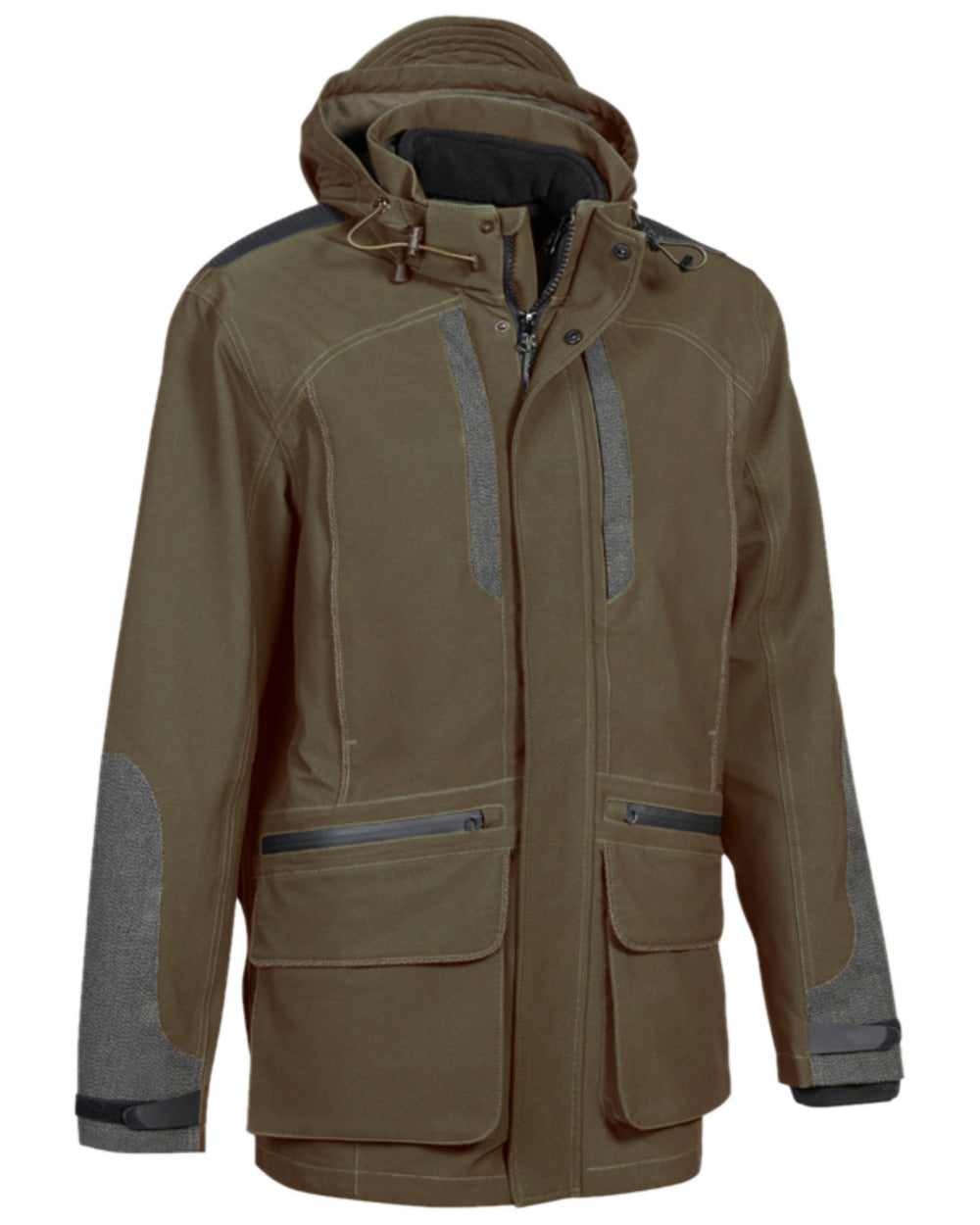 Khaki Coloured Verney Carron Mens Chamois Jacket on white background