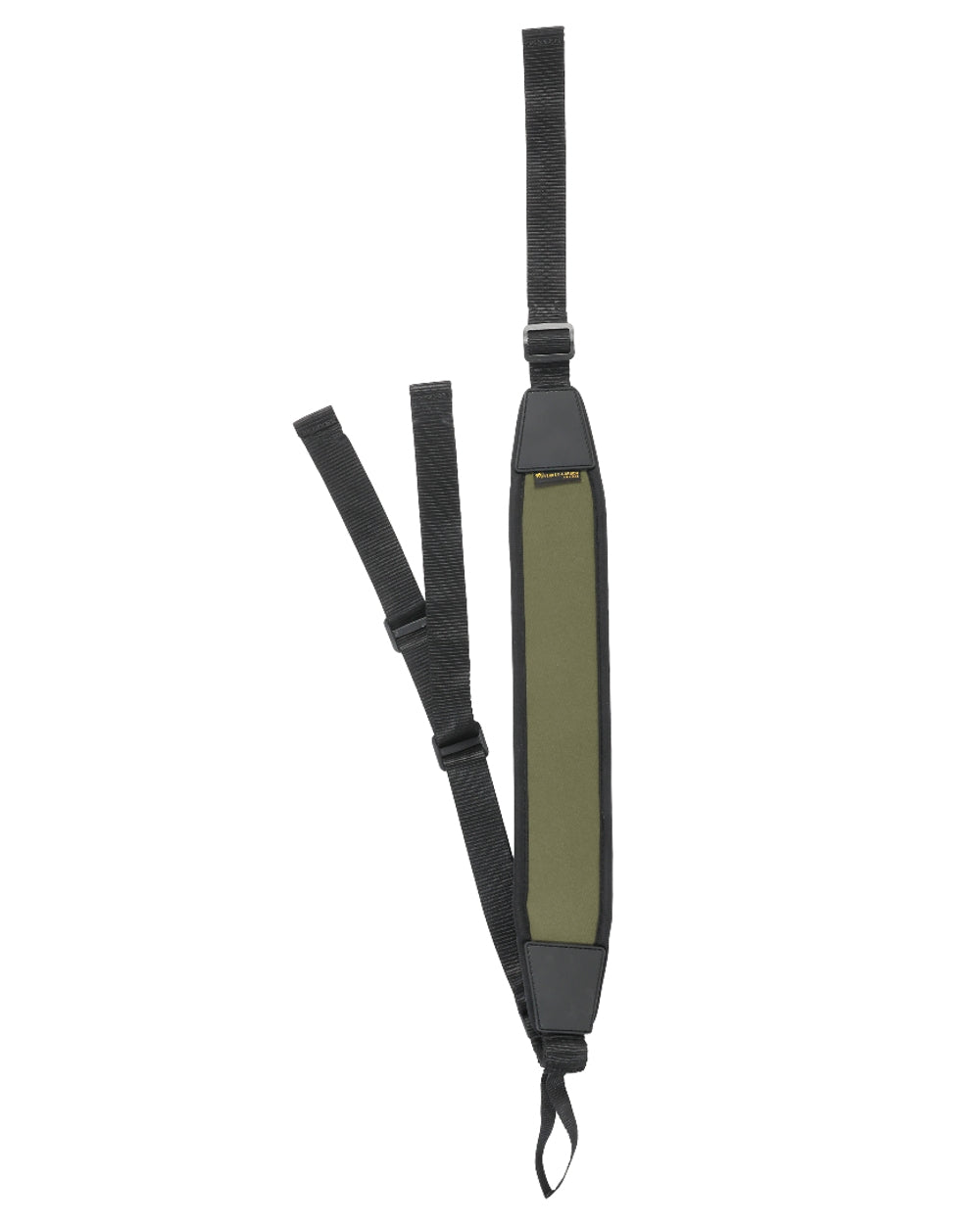 Khaki coloured Verney Carron Rifle sling on white background