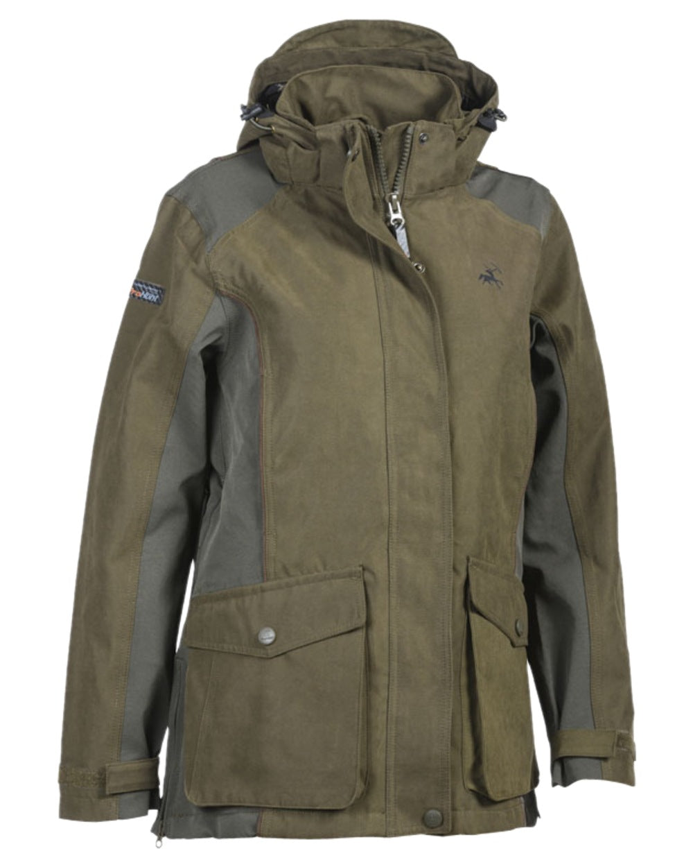 Khaki Coloured Verney Carron Womens Falcon Jacket on white background