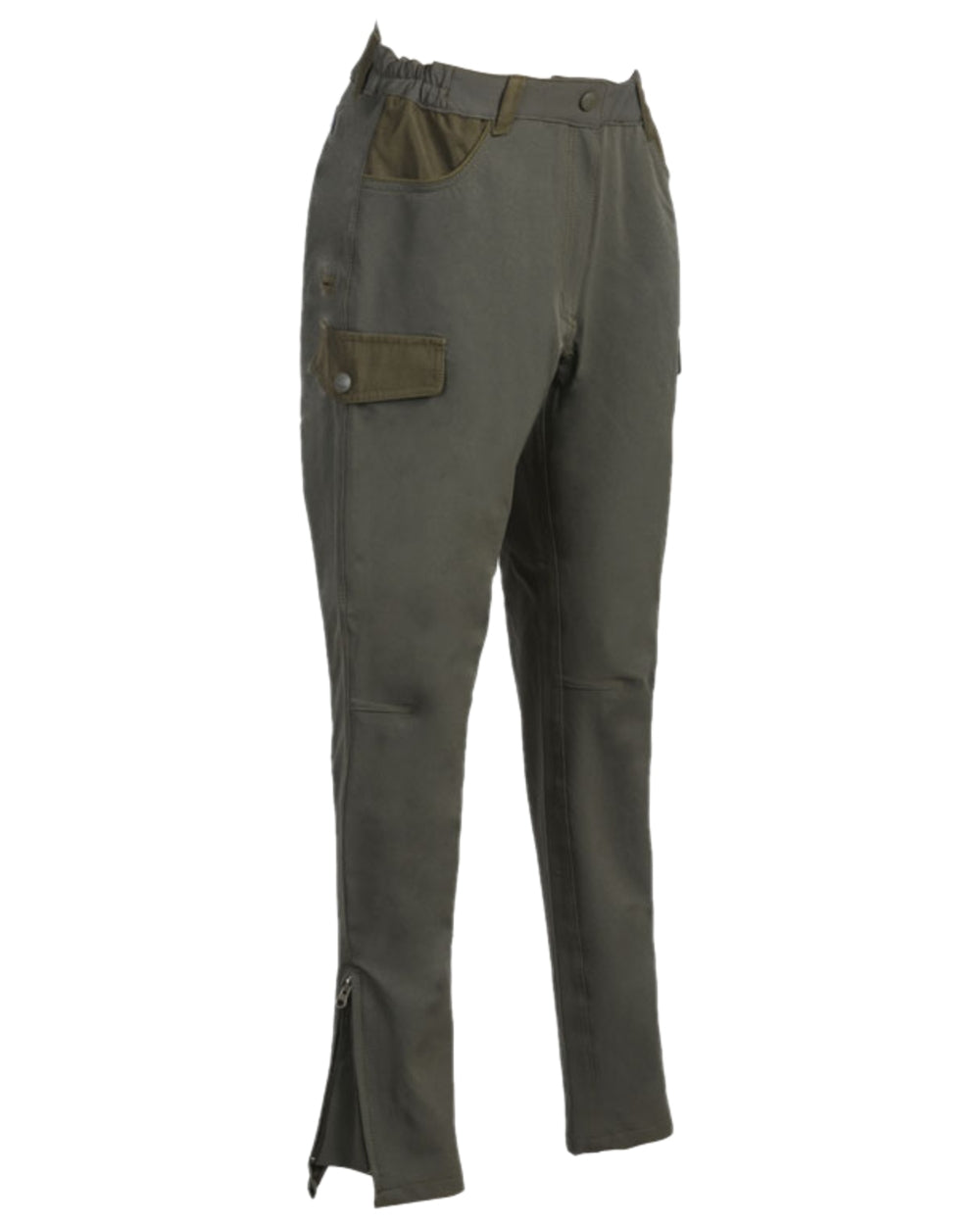 Khaki Coloured Verney Carron Womens Falcon Trousers on white background