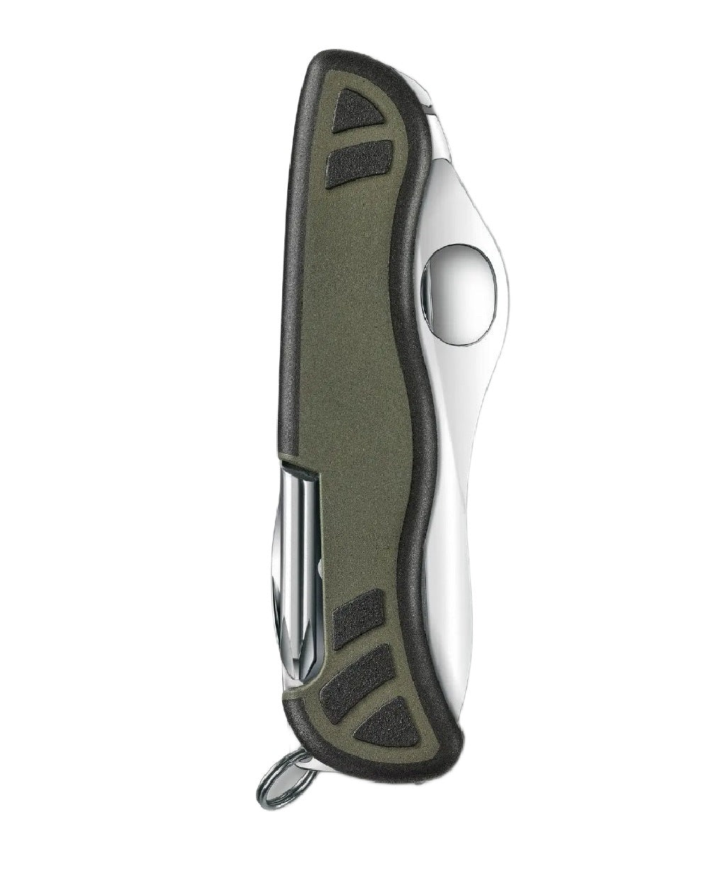 Green Coloured Victorinox Swiss Soldiers 08 Pocket Knife on white background