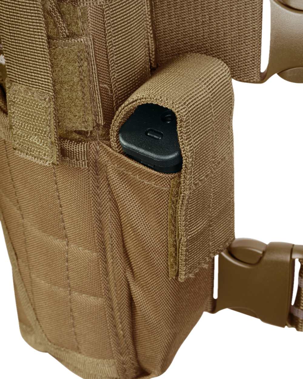 Coyote Coloured Viper Adjustable Holster on white background