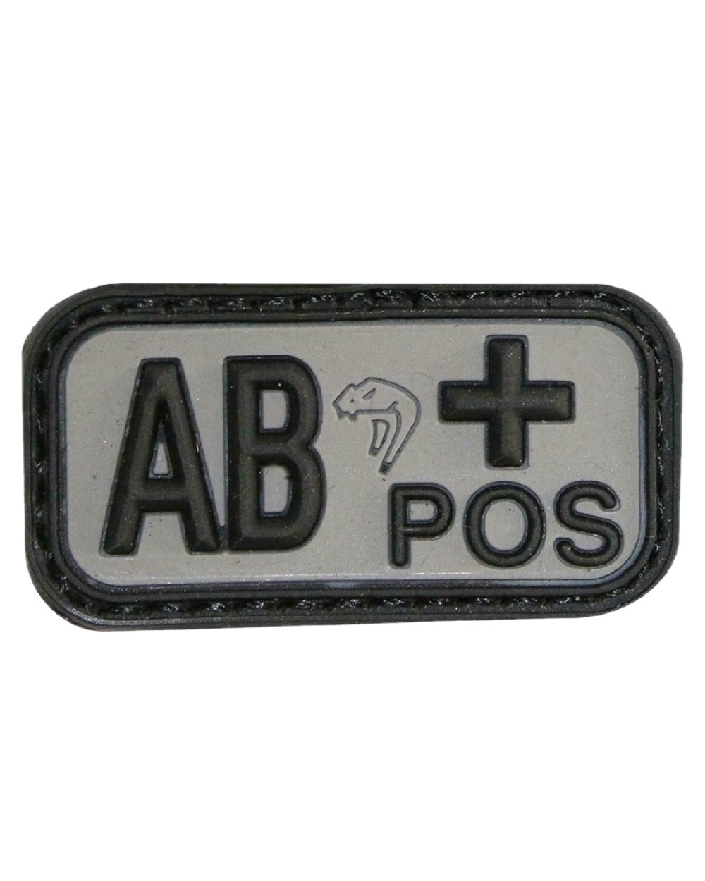 Black Coloured Viper Blood Group Rubber Patch on white background