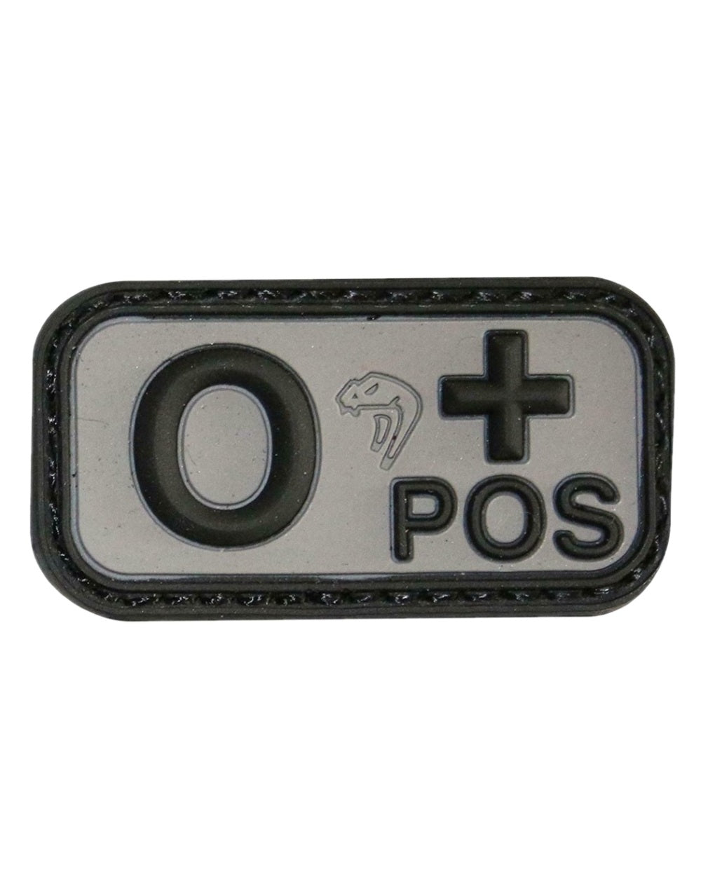 Black Coloured Viper Blood Group Rubber Patch on white background
