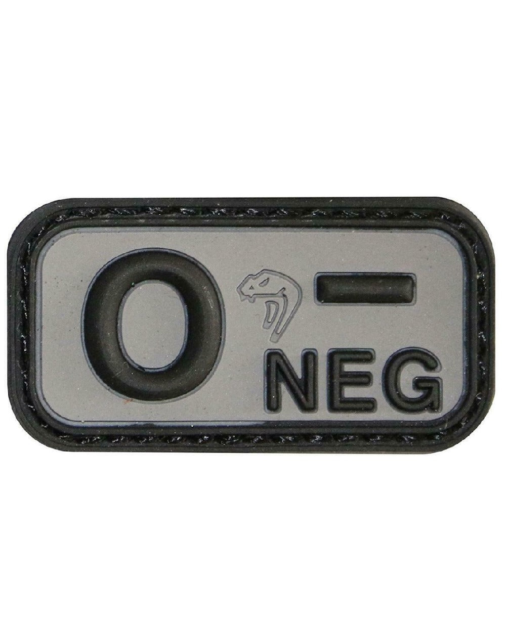 Black Coloured Viper Blood Group Rubber Patch on white background