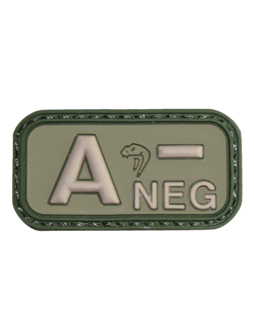 Green Coloured Viper Blood Group Rubber Patch on white background