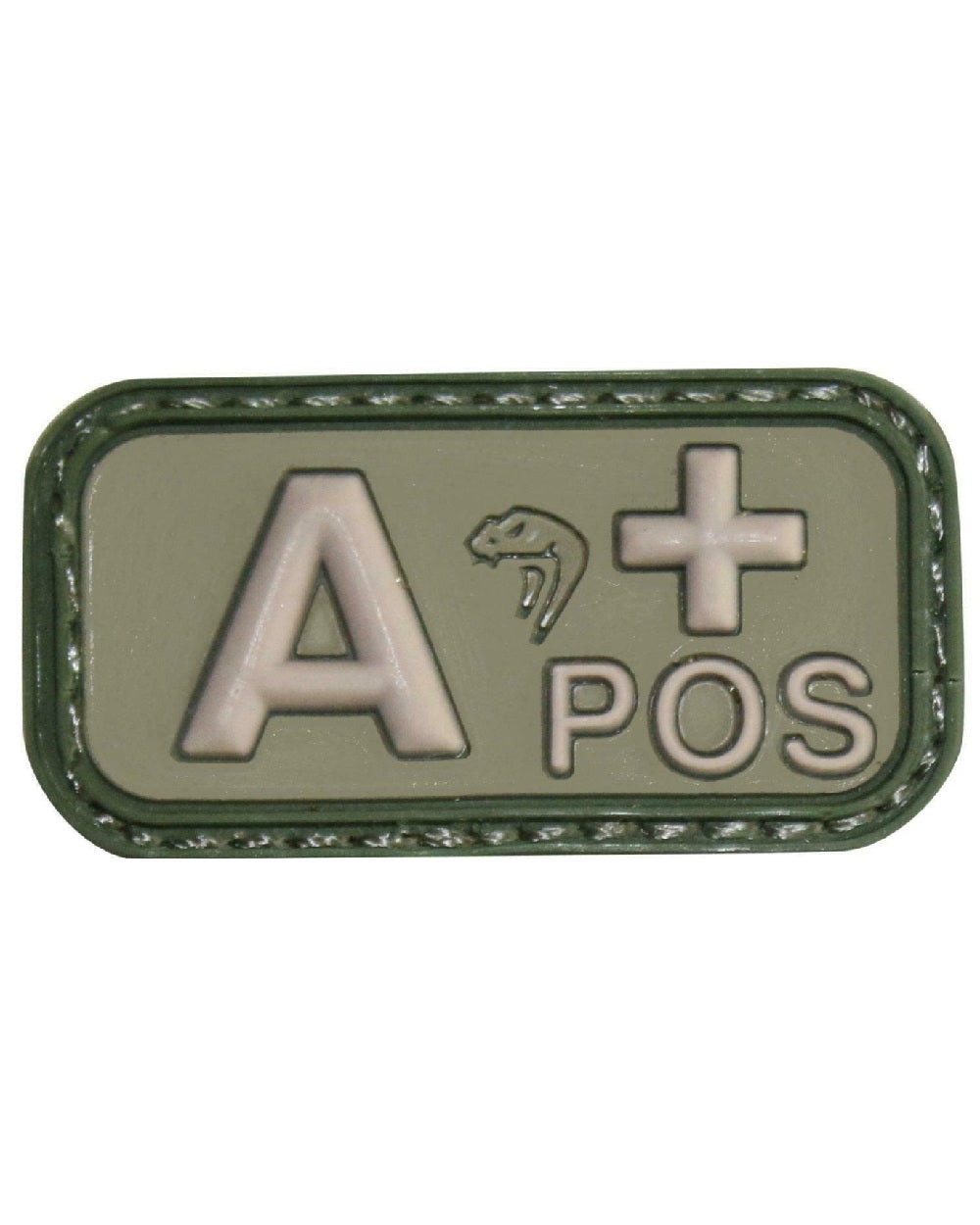 Green Coloured Viper Blood Group Rubber Patch on white background