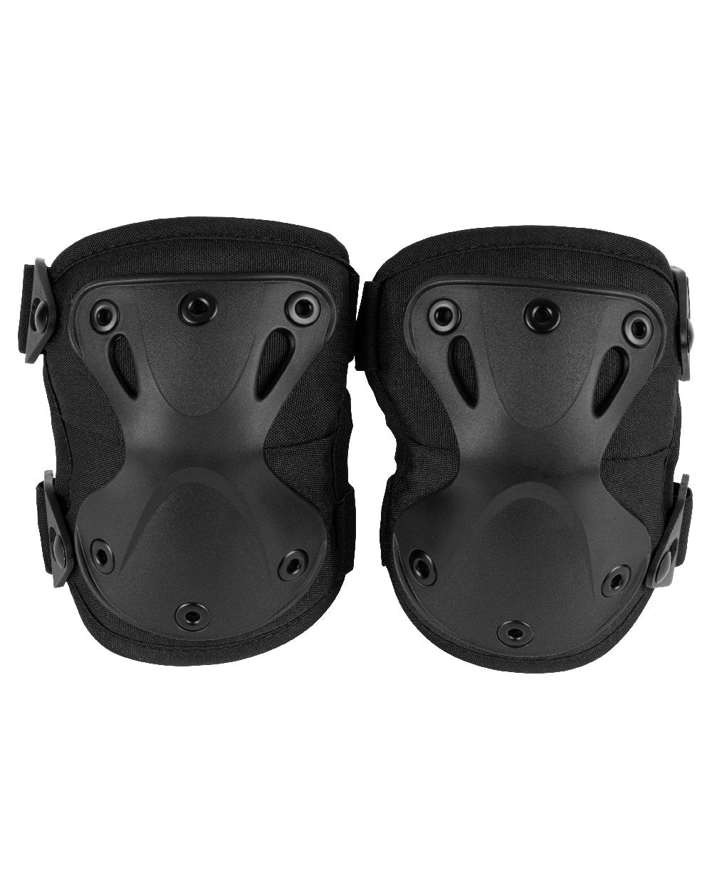 Black Coloured Viper Hard Shell Knee Pads on white background