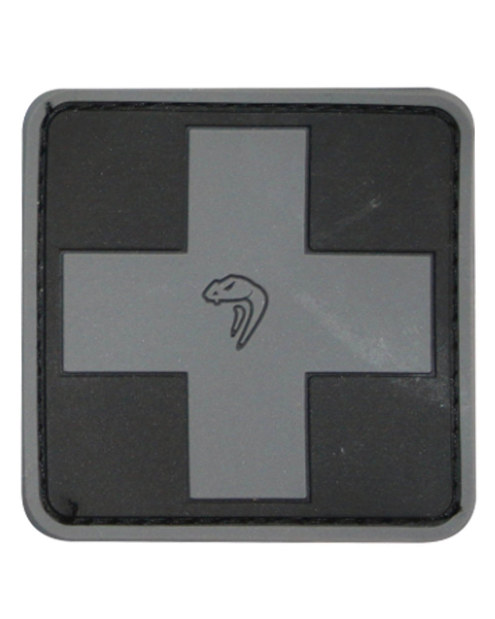 Black Coloured Viper Medic Rubber Patch on white background