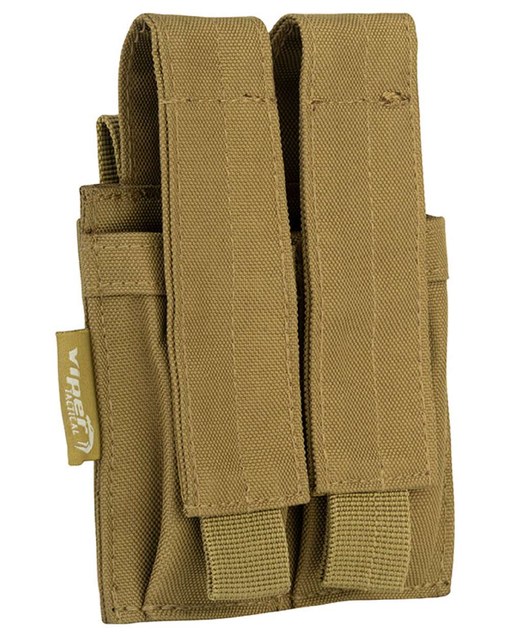 Coyote Coloured Viper Modular Double Pistol Mag Pouch on white background