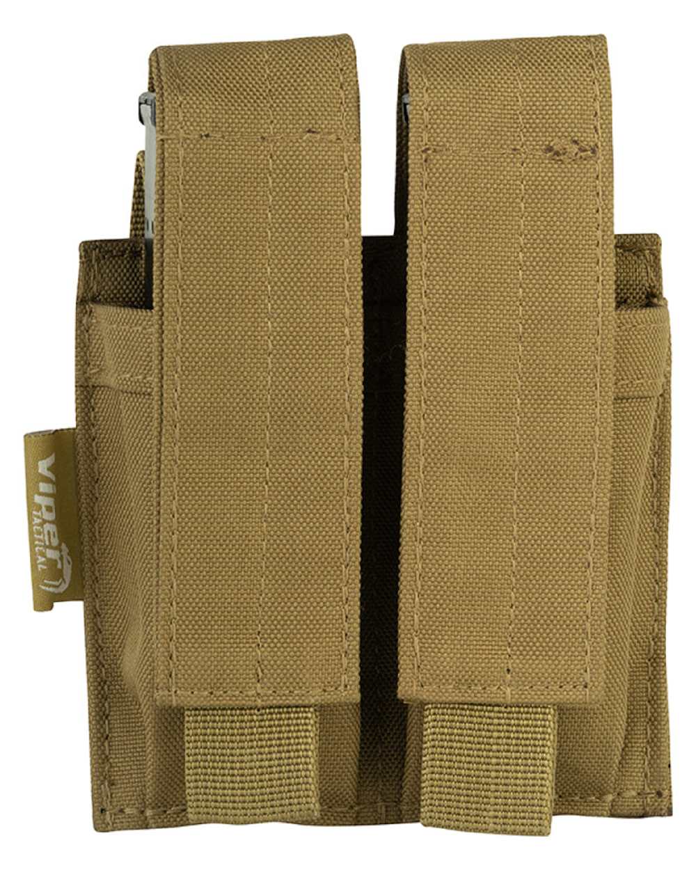 Coyote Coloured Viper Modular Double Pistol Mag Pouch on white background