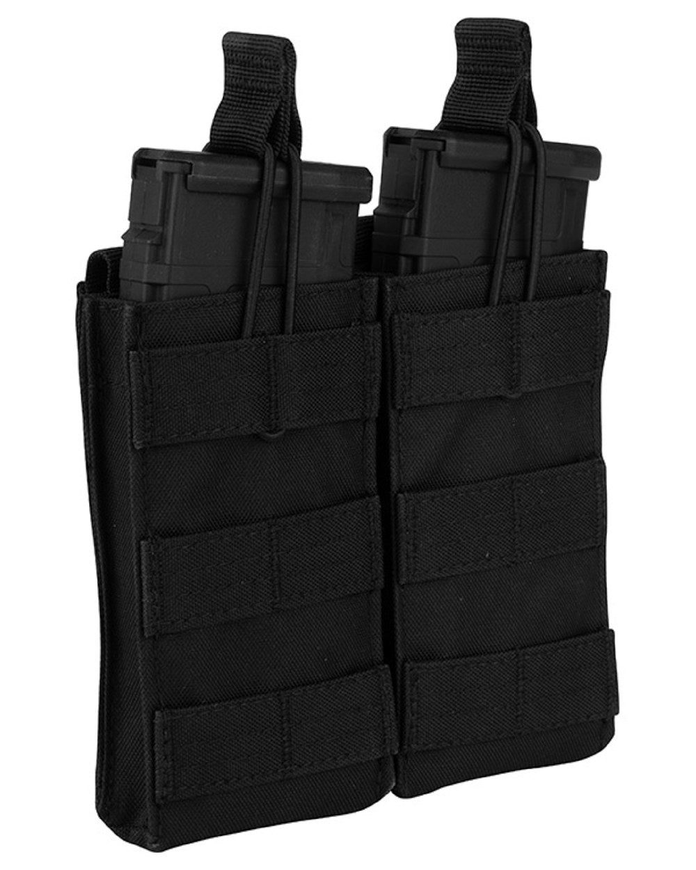 Black Coloured Viper Quick Release Double Mag Pouch on white background